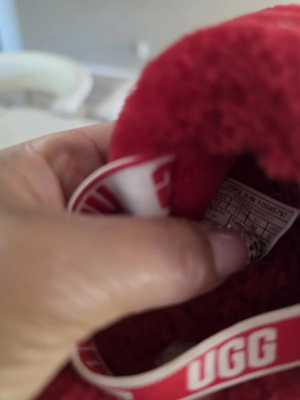 UGG Kids Red Fluff Yeah Slide - Plush Shearling Slip-On